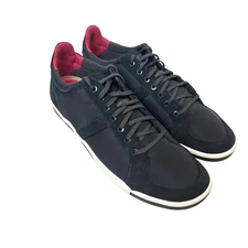 Plae Mens Black Casual Sneakers Size 10 With Red Accents & White Sole