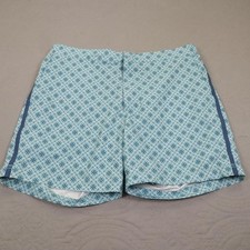 Fair Harbor Swim Shorts Mens 32 Blue Geometric Lined Drawstring Quick Dry