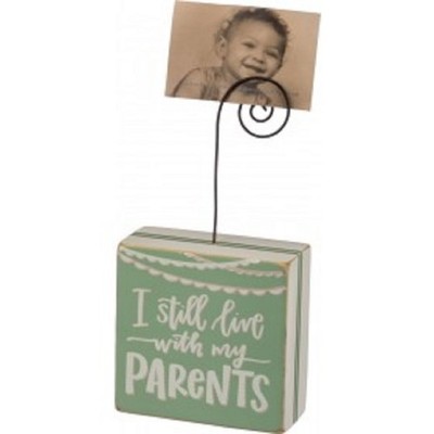 Humorous Tabletop Home Decor Wood Photo Box Sign, I Still Live With My Parents