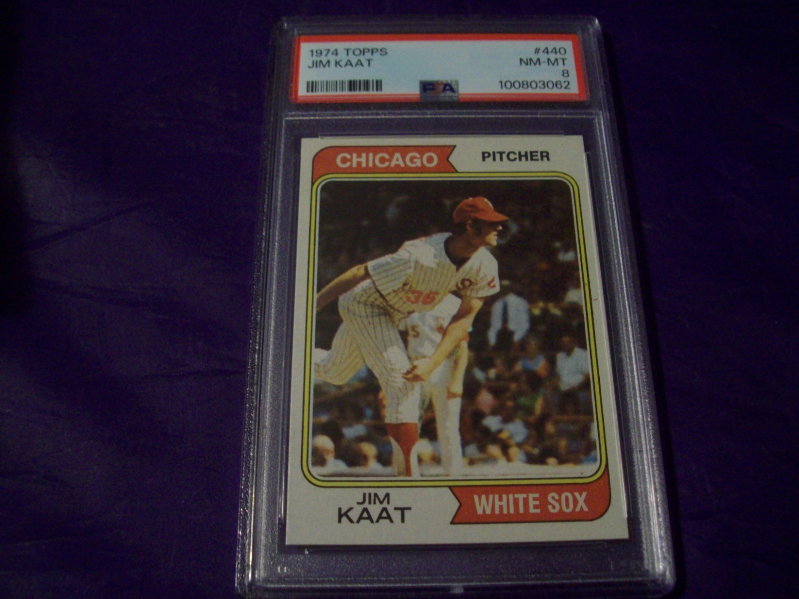1974 TOPPS #440 JIM KAAT PSA 8