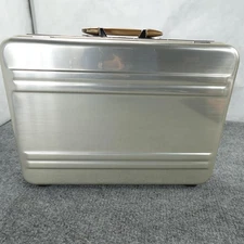 Zero Halliburton Aluminum Attache Briefcase Silver Combo Lock Hard Case Luggage