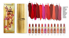MAC Lustreglass JACKPOT! 10 Mini lápiz labial vino cálido borgoña acabado brillante nuevo