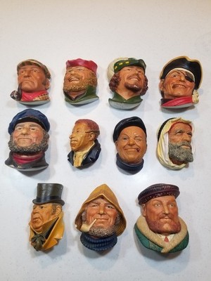 Vintage Bossons England Chalkware Heads - Lot of 11