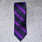 Brooks Brothers 346 Navy Blue & Purple Striped Silk Necktie Menswear NWT