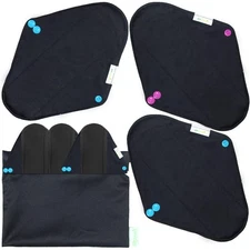 Charcoal Reusable Menstrual Pads - Reusable Sanitary Pads | Reusable Panty Li...