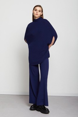 ottod Ame Damen Rollkragenpullover Blau Größe S