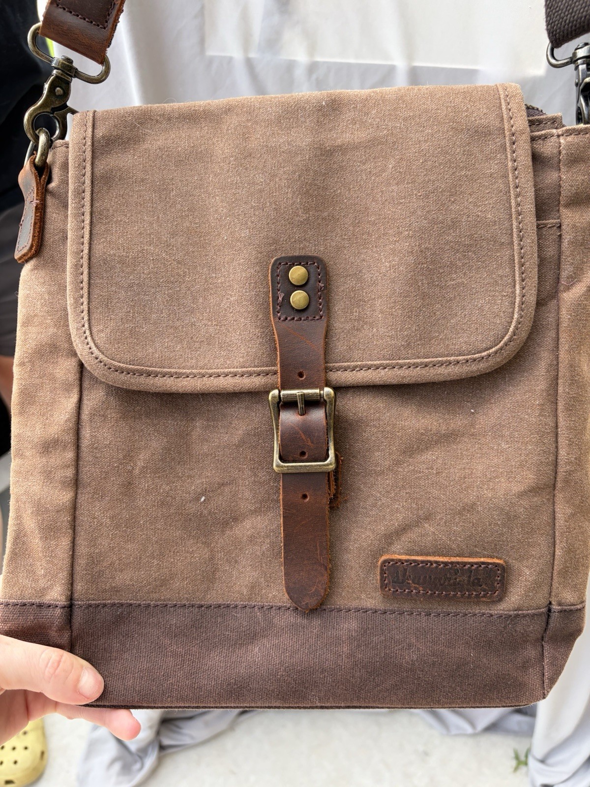 Shangri-La Utility Shoulder Messenger Bag for Men Brown