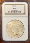 1922 NGC MS64 Peace Silver Dollar
