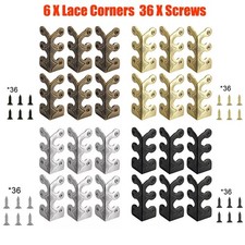 6PCS Retro Metal Corner Protector Iron Skiffers Skirting Board Corner Protector