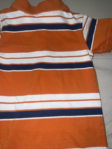 Boy's One-Piece Romper Bodysuit NAUTICA Orange Navy Blue Striped Size 6M - Picture 7 of 7
