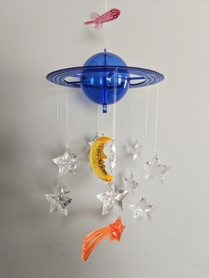 Vtg IKEA VIMSIG Space Mobile Sun Catcher 1990s Acrylic Saturn