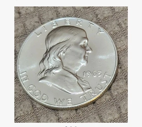 1963 Philadelphia Mint Silver Franklin Half Dollar Uncirculated Proof