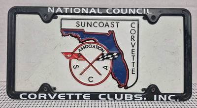 #ad Vintage Suncoast Corvette Assoc Plate National Council Corvette Club Bracket $49.99