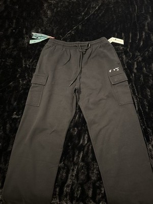 OFF-WHITE Logo Cargo Sweatpants Black White MENS XL