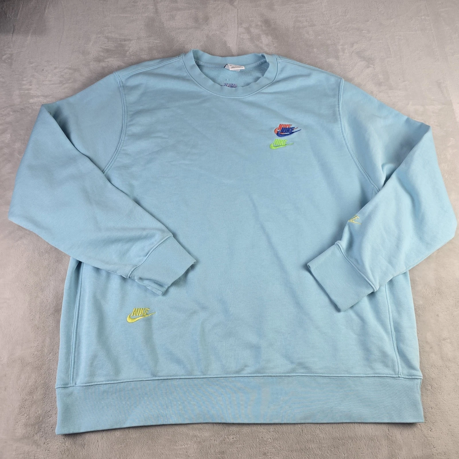 Nike Essentials French Terry pullover maglione girocollo blu chiaro taglia 2XL DR9153