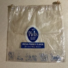 PIELS LIGHT BEER BERT & HARRY Plastic Drawstring Shopping Bag USA RARE