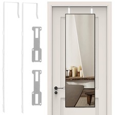 2 PCS Over The Door Mirror Hanger Adjustable Door Mirror Hanger Set Five Hole...