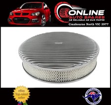 Finned Air Cleaner 14 X 3 Polished 5-18 Neck Fit Ford Holden V8 Filter