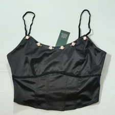 Women's Rosette Satin Corset Tank Top - Wild Fable - Size S NWT