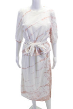 Splendid Womens Cotton Tie Dye Belted Maxi Dress and Blouse Set White Size S