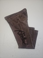 Akademiks Jeans Men 38x31 Brown Baggy Wide Leg Embroidered Akdmks Y2K