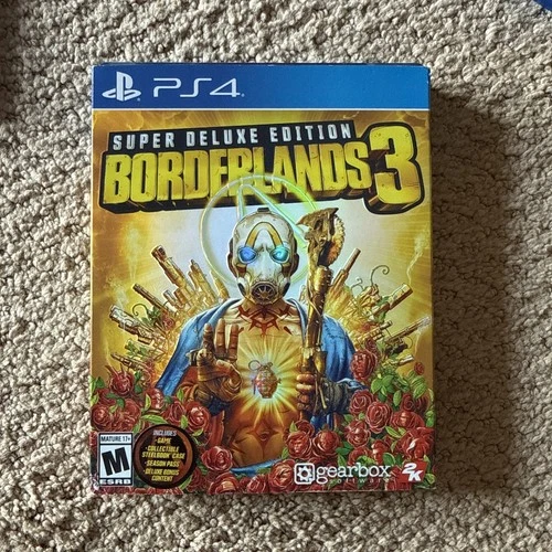 Borderlands 3 PS4 Super Deluxe Ed, Disc + Steel Book Case + Manual + Slipcover