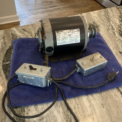 A.O. Smith 1/3 HP split-phase Reversible electric motor, GF2034 With Switches