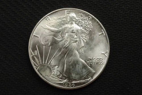 NobleSpirit Nice Luster 1986 American Silver Eagle .999 GEM BU