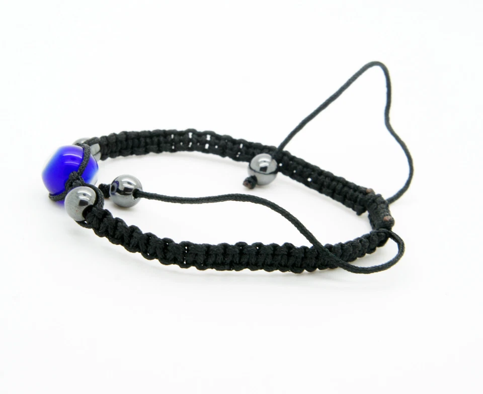 Сглаз удачи браслет стекла синий регулируемый размер нейлона шнур - Изображение 3 из 4