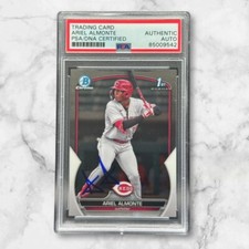Ariel Almonte Signed 2023 1st Bowman Chrome Auto PSA/DNA REDS