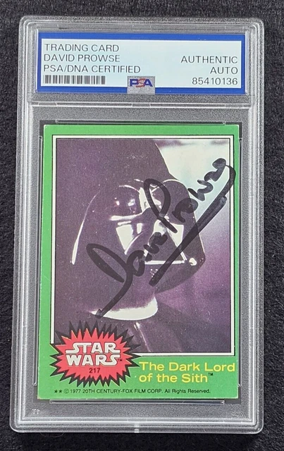 Seltene 1977 DAVID PROWSE signierte DARTH VADER STAR WARS Trading Card - PSA