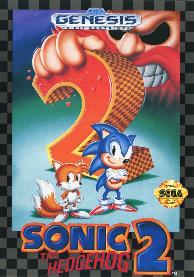 Sonic The Hedgehog 2 Game Cover Poster wall art decor Reprint 12X17 Sega Genesis