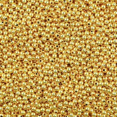 2000 Pcs Smooth Round Beads Gold Beads for Jewelry Making Loose Spacer Beads for
