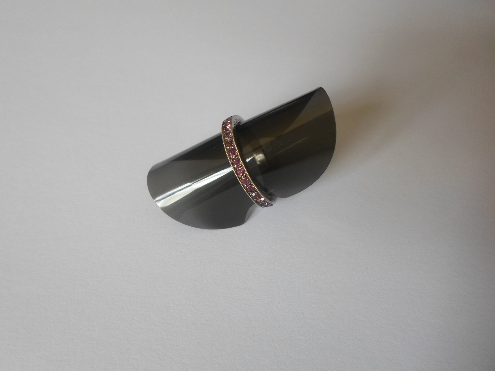 solid silver ring, ring, purple stones full tower… - image 7