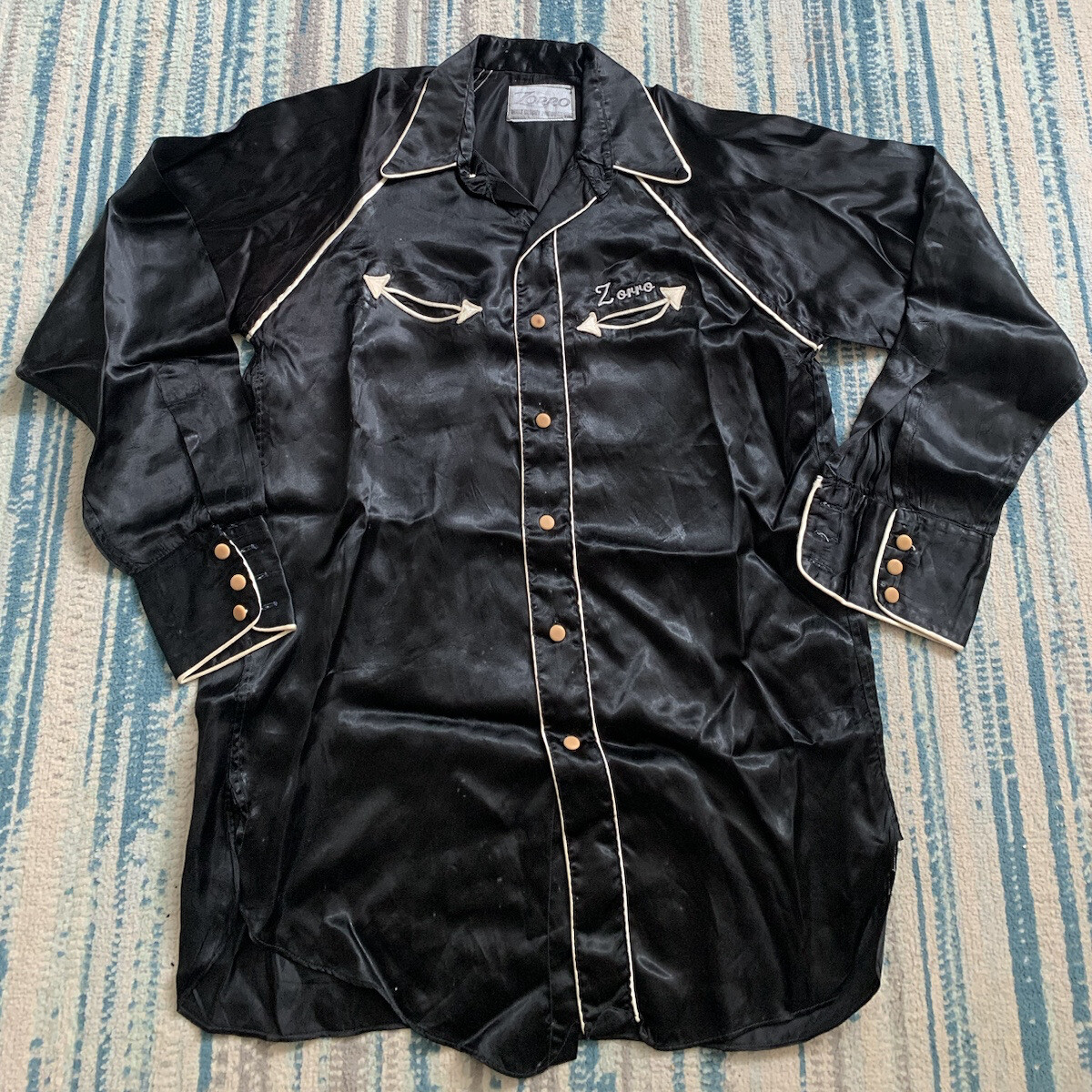 Vintage 1950's Original ZORRO Silk Shirt Walt Disney Productions