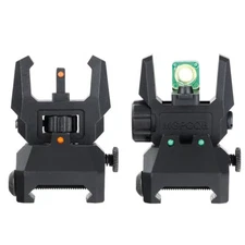 Portable Fiber Optic Sights Flip Up Front and Rear Sights for Picatinny Rails