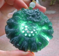 Video Certified Green Burma Natural A Jade jadeite Pendant 9 Dragon 643590 AS