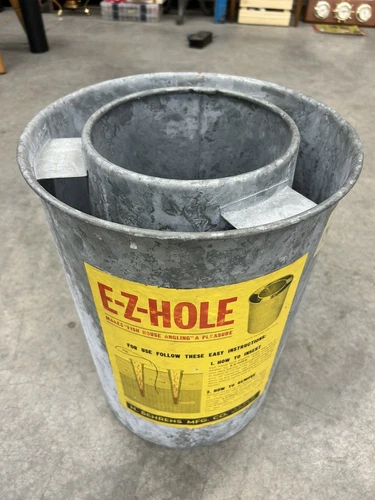 Vintage RARE! E Z Hole Ice Fishing Fish House Tool Metal Behrens 1 On Ebay!