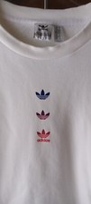 Adidas Original Trefoil Ladies White Sweatshirt Lg. 3 Multi Color Trifoil