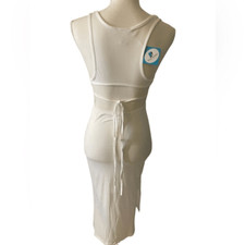 White cut out back summer dress in White sizes: L