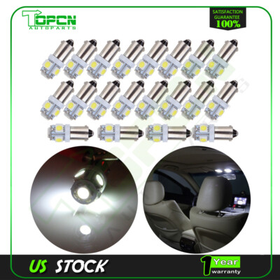 20 X BA9S Cool White 7000K T4W 3886X H6W 363 T11 5050 5-SMD LED Light Lamps US