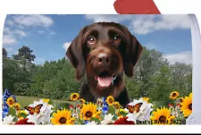 German Wirehaired Pointer Summer Flowers Mail Box Cover