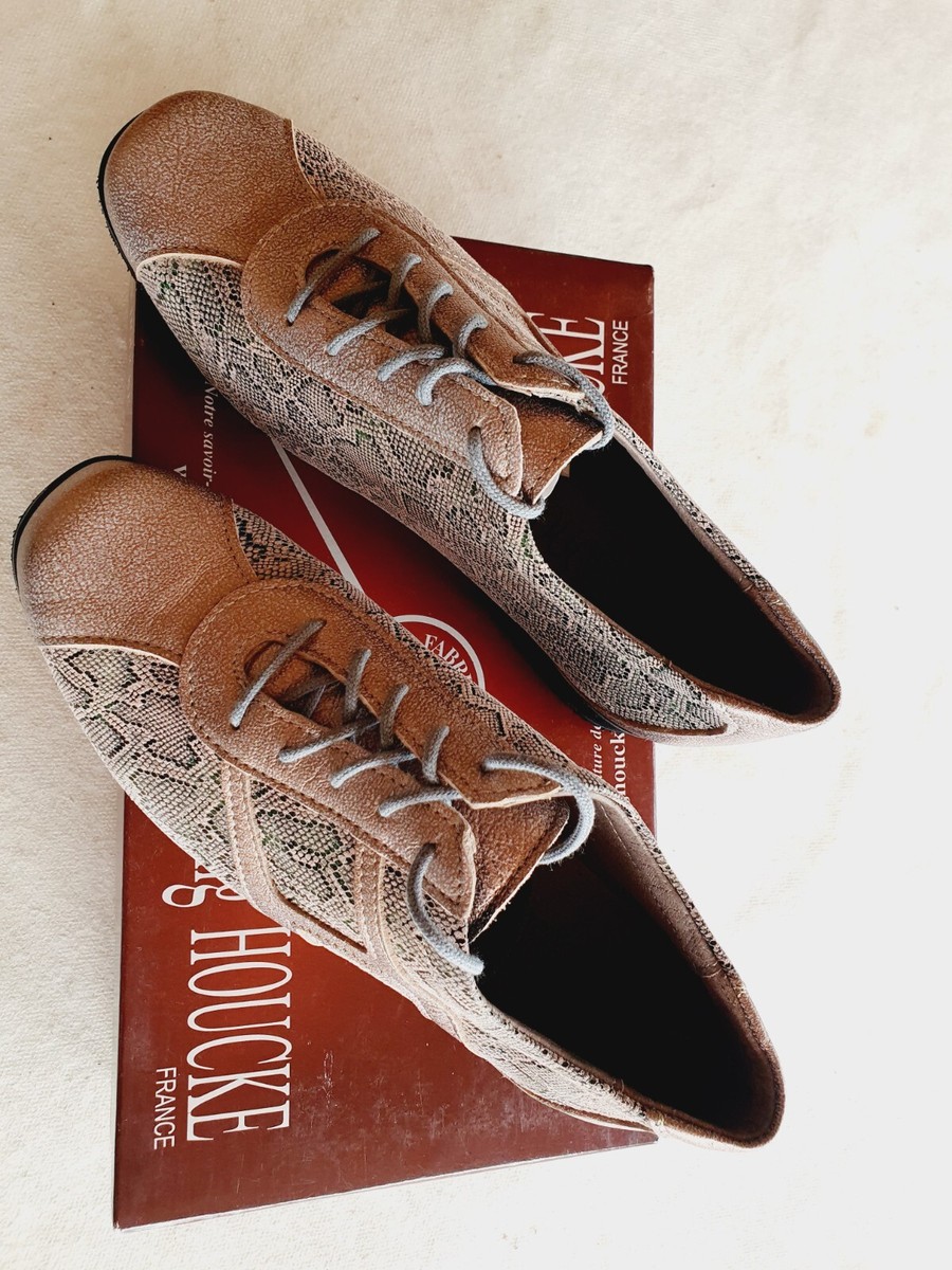 Chaussures Jmg Houcke Obtus Cuir Gris/bordeaux – Richelieu Femme – Taille 36 – Neuves Avec Défauts