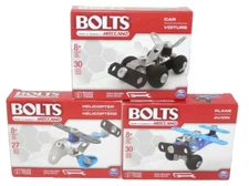 x3 Meccano Bolts Erector Sets - Car Plane Helicopter - Tools Included New SEALED