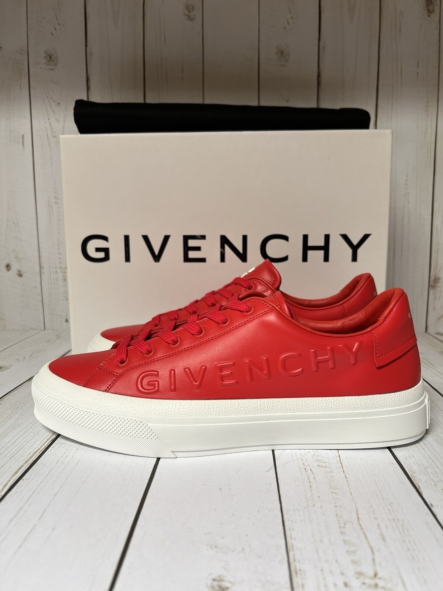 スニーカー Givenchy Sneakers Givenchy City Sport Logo Embossed Leather Sneaker Red Sz
