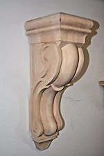 12" Traditional Style Maple Wood Corbel Bracket Support Large Bookend Carving