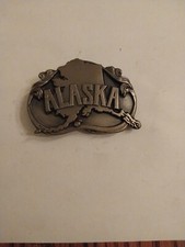Vintage Alaska State Belt Buckle - 1984 Siskiyou Williams Oregon