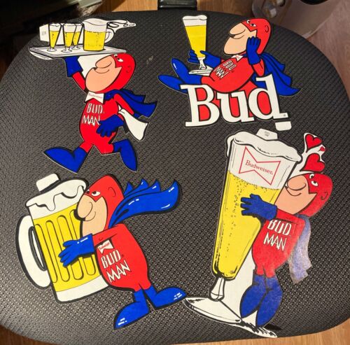 BUDWEISER BEER DRINKING BUD MAN DECALS STICKERS -- LOT OF 4 - Picture 1 of 1
