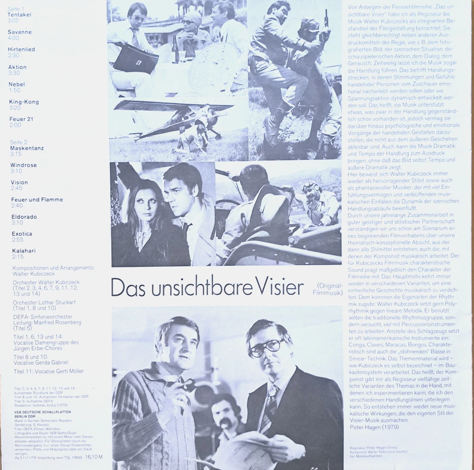 Das unsichtbare Visier – DDR Soundtrack … Vinyl Amiga 855655 - Bild 2 von 2