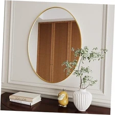 20x28 inch Oval Bathroom Mirror, Wall Mount Home Mirror for 28"L x 20"W Gold